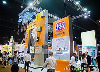 TOA the paint and coatings industry in the AEC, the image shows exhibition booth at architect `18 expo. Editorial Stock Photo